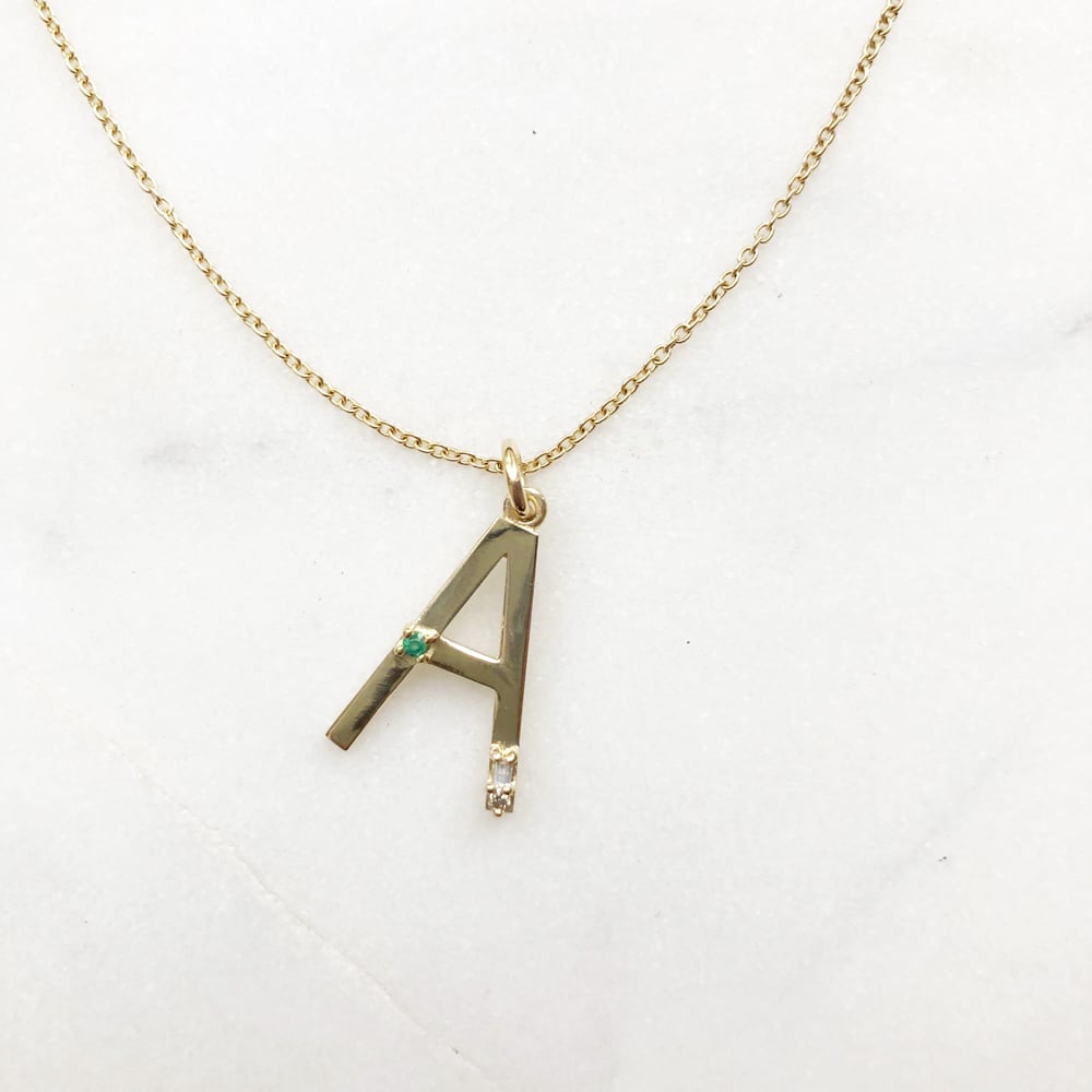 Image of Letter Pendant Necklace