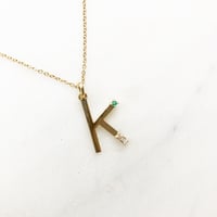 Image 4 of Letter Pendant Necklace