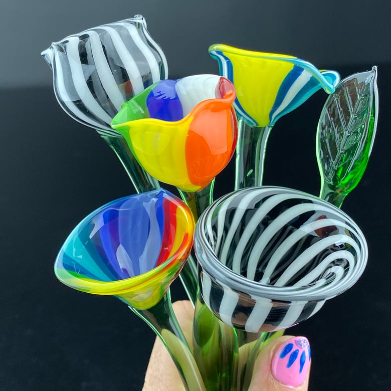 Image of Single Glass Flower Stems from recycled glass