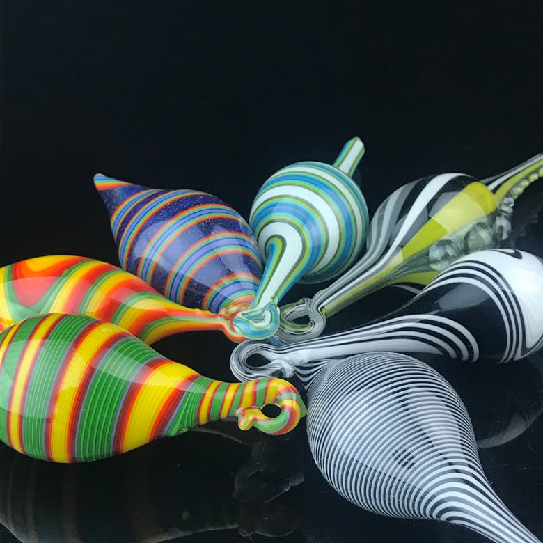 Image of Handcrafted Blown Glass Linework Ornaments