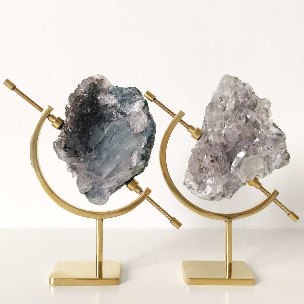 Image of Amethyst no.25 + Brass Arc Stand