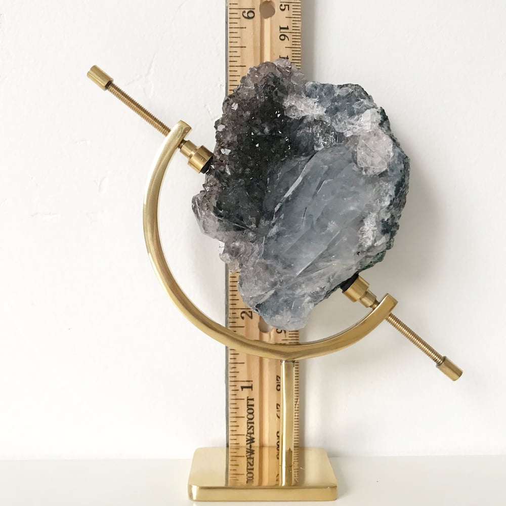 Image of Amethyst no.25 + Brass Arc Stand