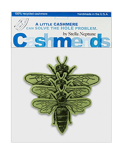 Image of Iron-on Cashmere Bees -  Olive
