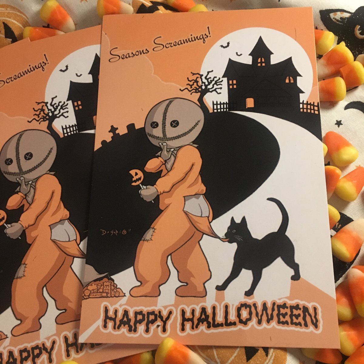 Seasons Screamings! SAM Halloween Postcard