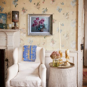 Image of 1950's Painting, 'Cyclamens,' Anne Marie Dufour