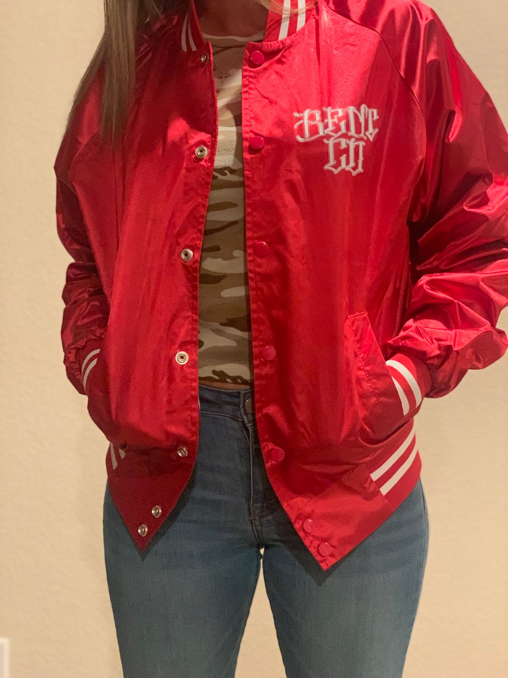 Bent Co.”High Rollers” Baseball Jacket(Red)