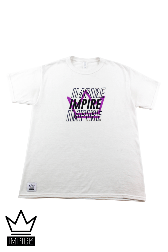 Image of 3 CROWN T-SHIRT (WHITE/BLACK/PURPLE)