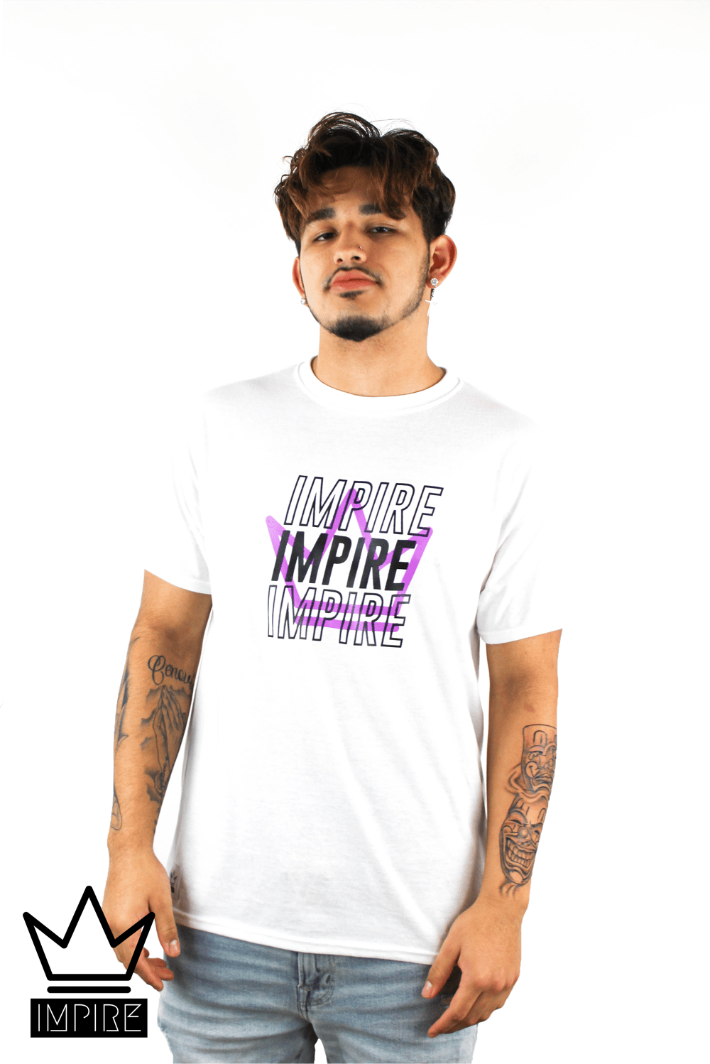 Image of 3 CROWN T-SHIRT (WHITE/BLACK/PURPLE)