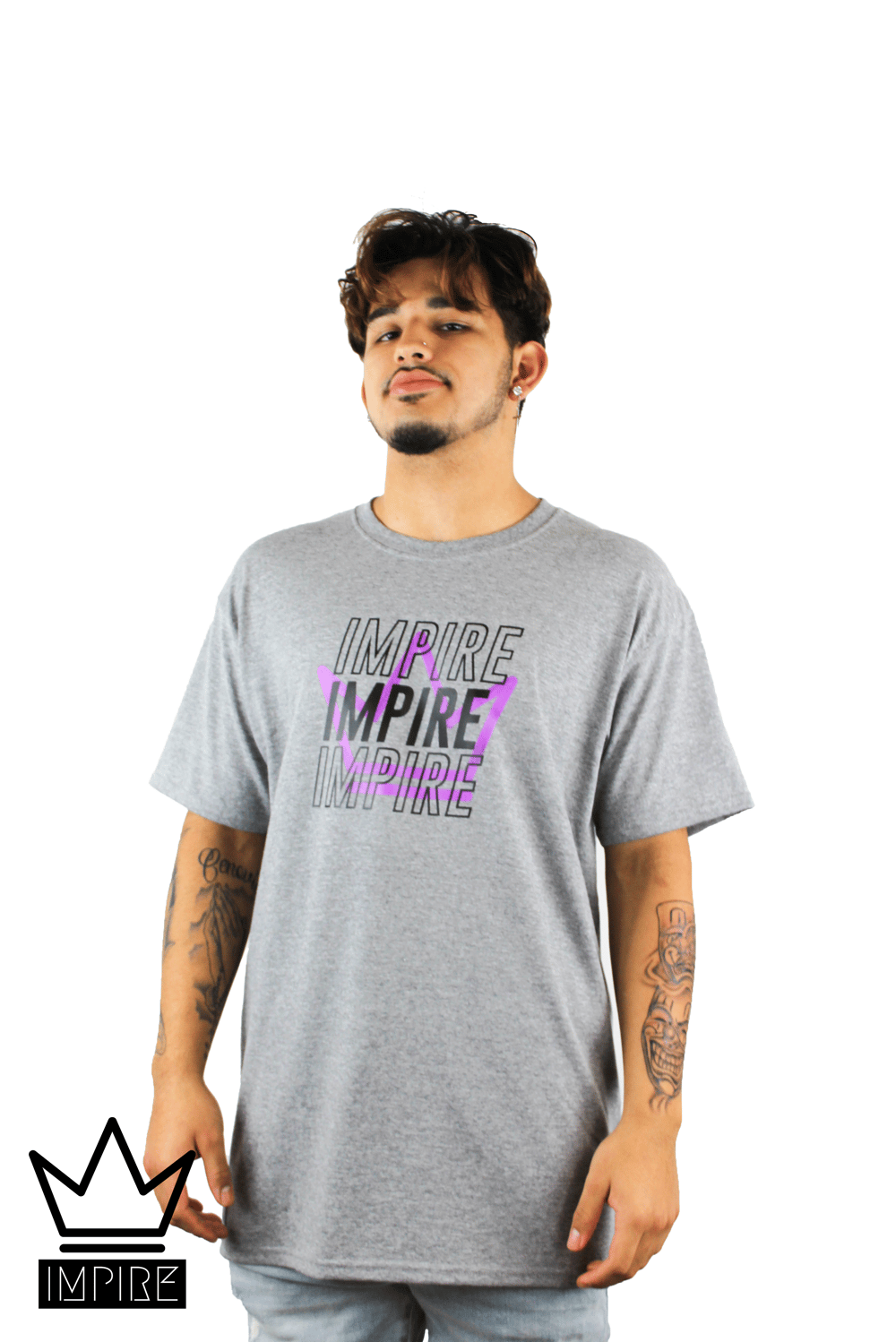 Image of 3 CROWN T-SHIRT (GREY/BLACK/PURPLE)