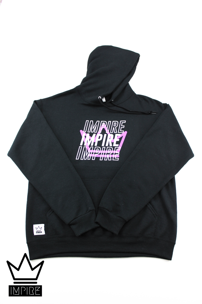 Image of 3 CROWN HOODIE (BLACK/WHITE/PURPLE)