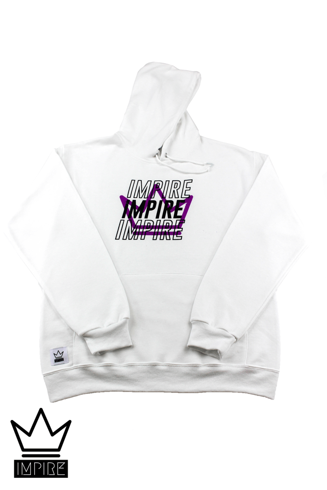 Image of 3 CROWN HOODIE (WHITE/BLACK/PURPLE)