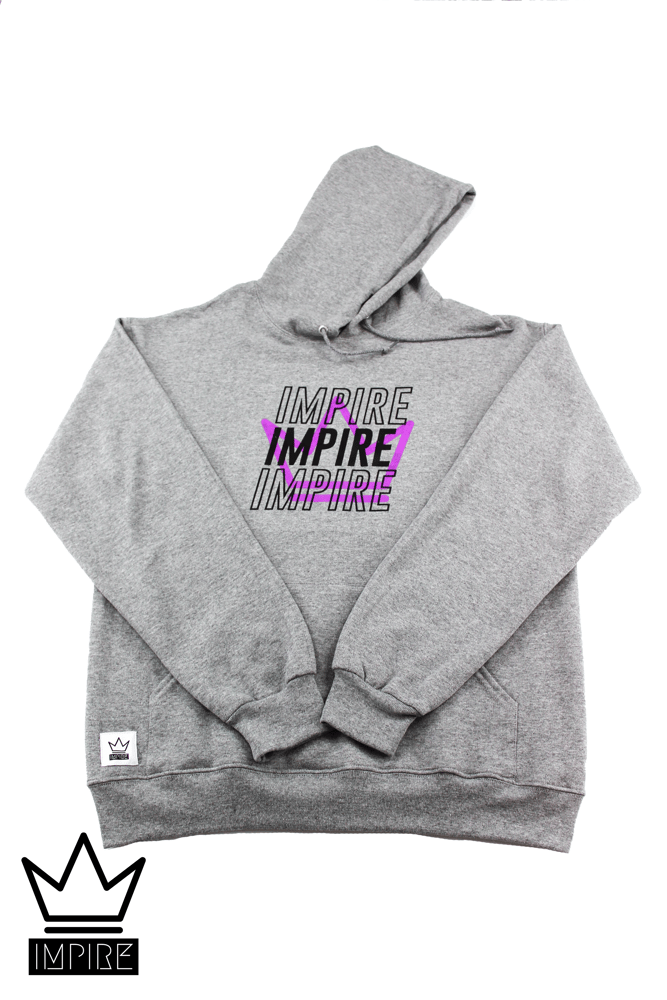 Image of 3 CROWN HOODIE (GREY/BLACK/PURPLE)