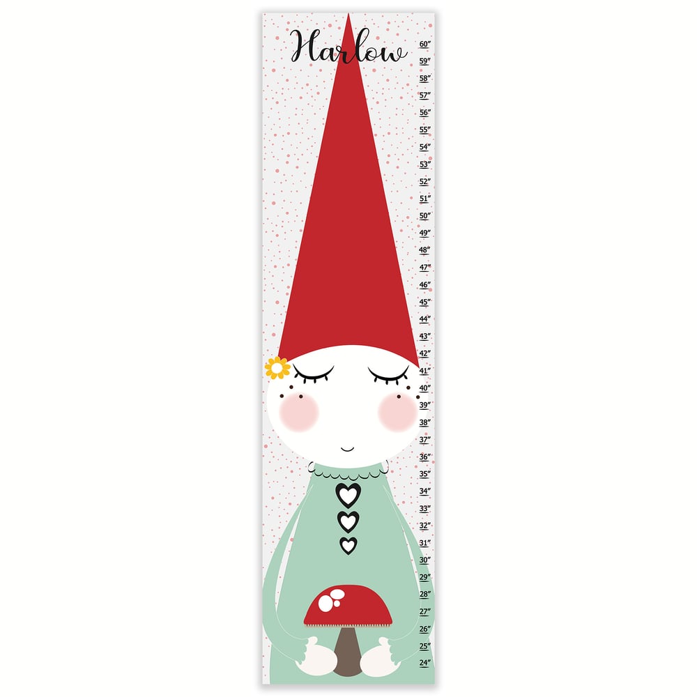 Image of Sweet Garden Gnome - Personalized Canvas Growth Chart