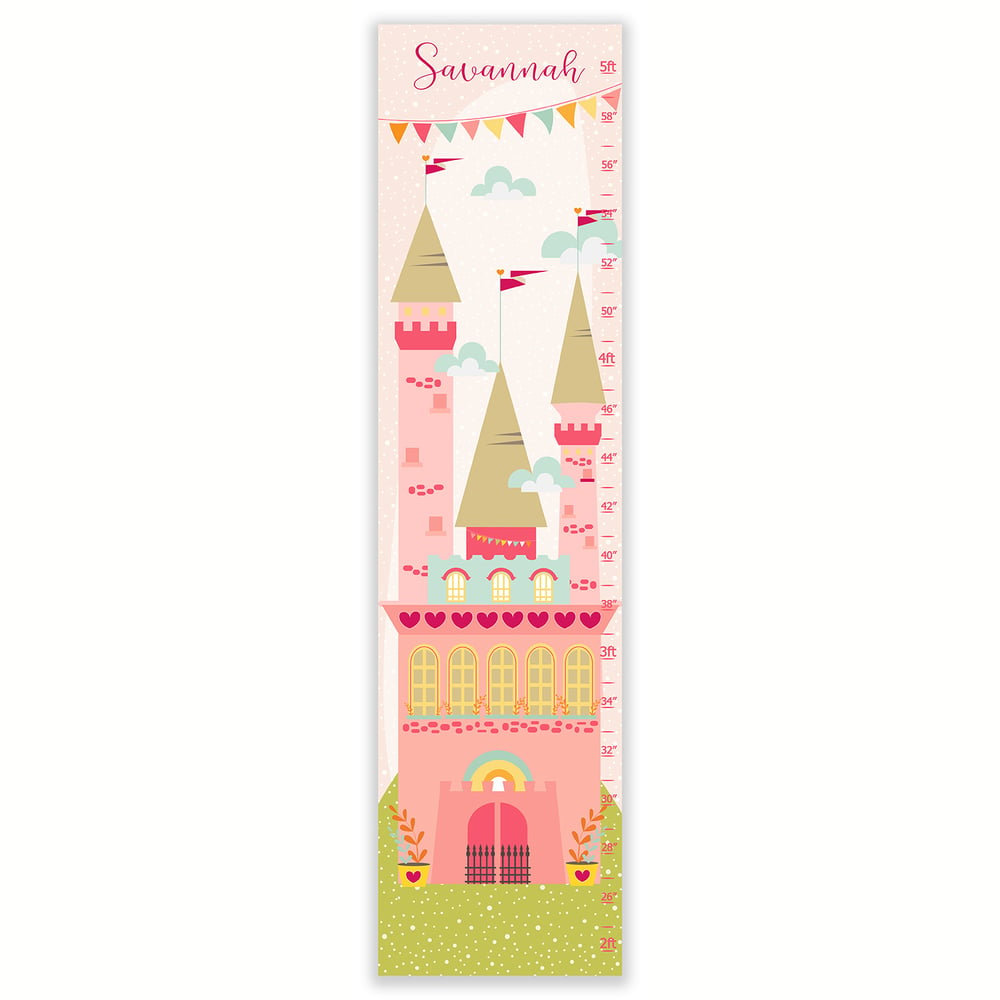 Image of Princess Castle - Personalized Canvas Growth Chart