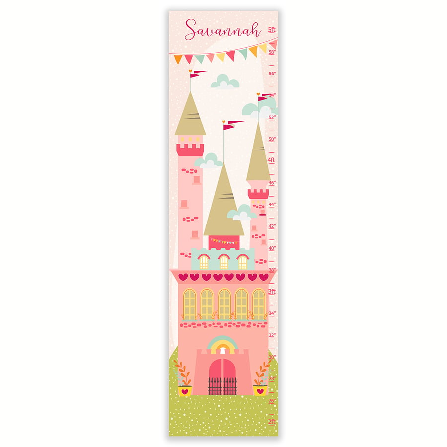 Image of Princess Castle - Personalized Canvas Growth Chart