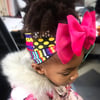 Pink Kente Double Bow