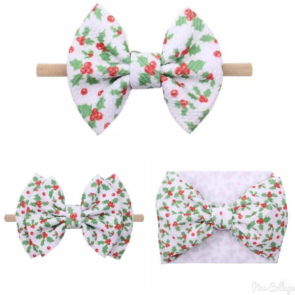 Image of Holly Berry Waffle Knit Headbands - 3 style choices