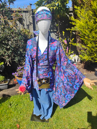 Image 9 of Tulum co ord set - wrap skirt and top 6-14 uk black flora