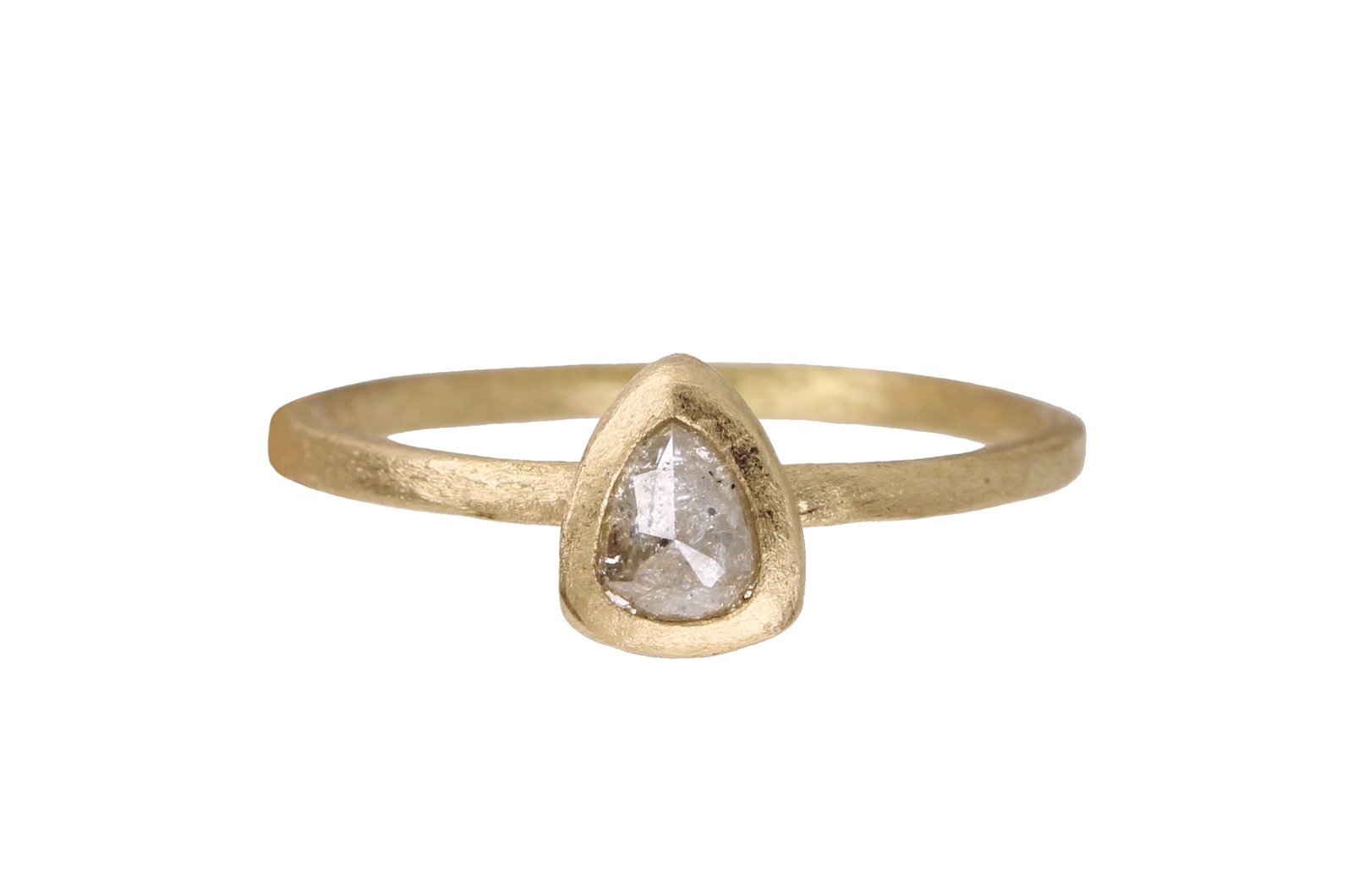Grey rose cut diamond engagement ring. 18K. Cohete / SUNDAYOWL