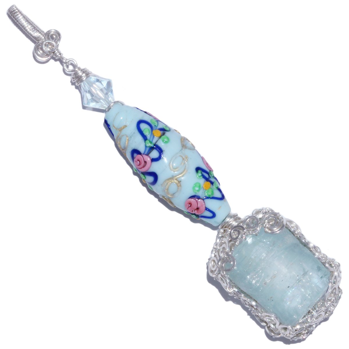 Rough Aquamarine Crystal Handmade Pendant 