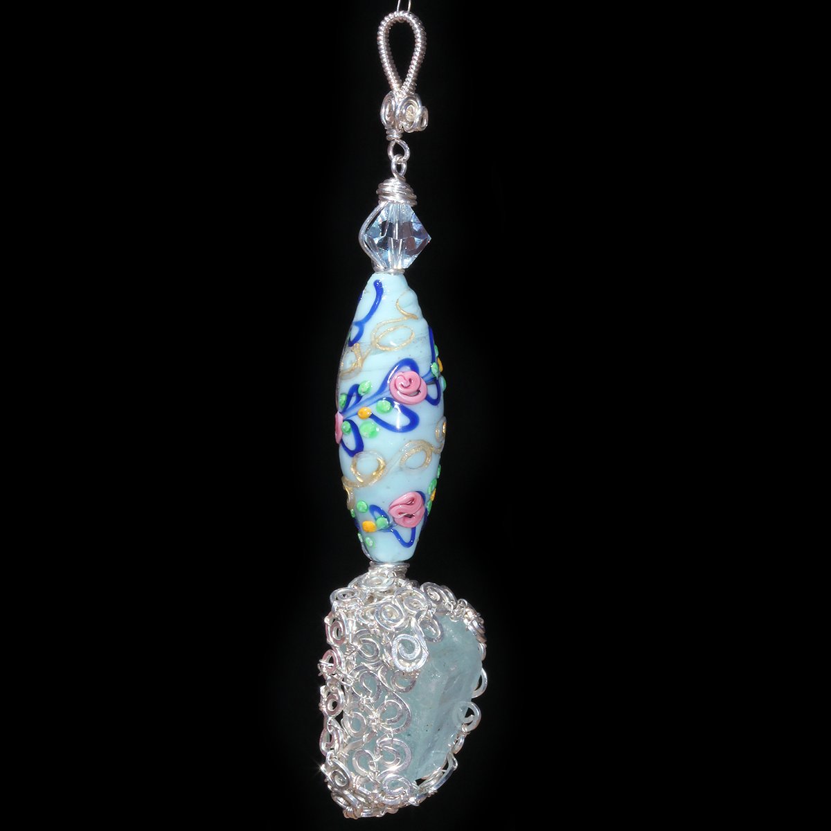 Rough Aquamarine Crystal Handmade Pendant 