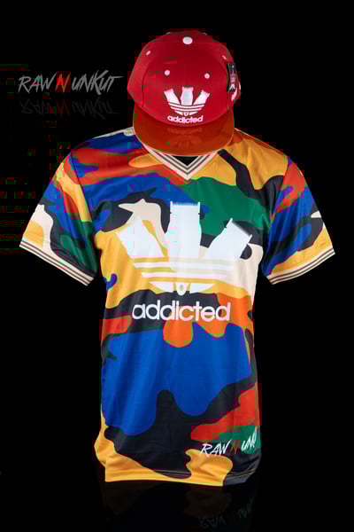 Image of RAW N  UNKUT multi color Addicted Camouflage Jerseys 