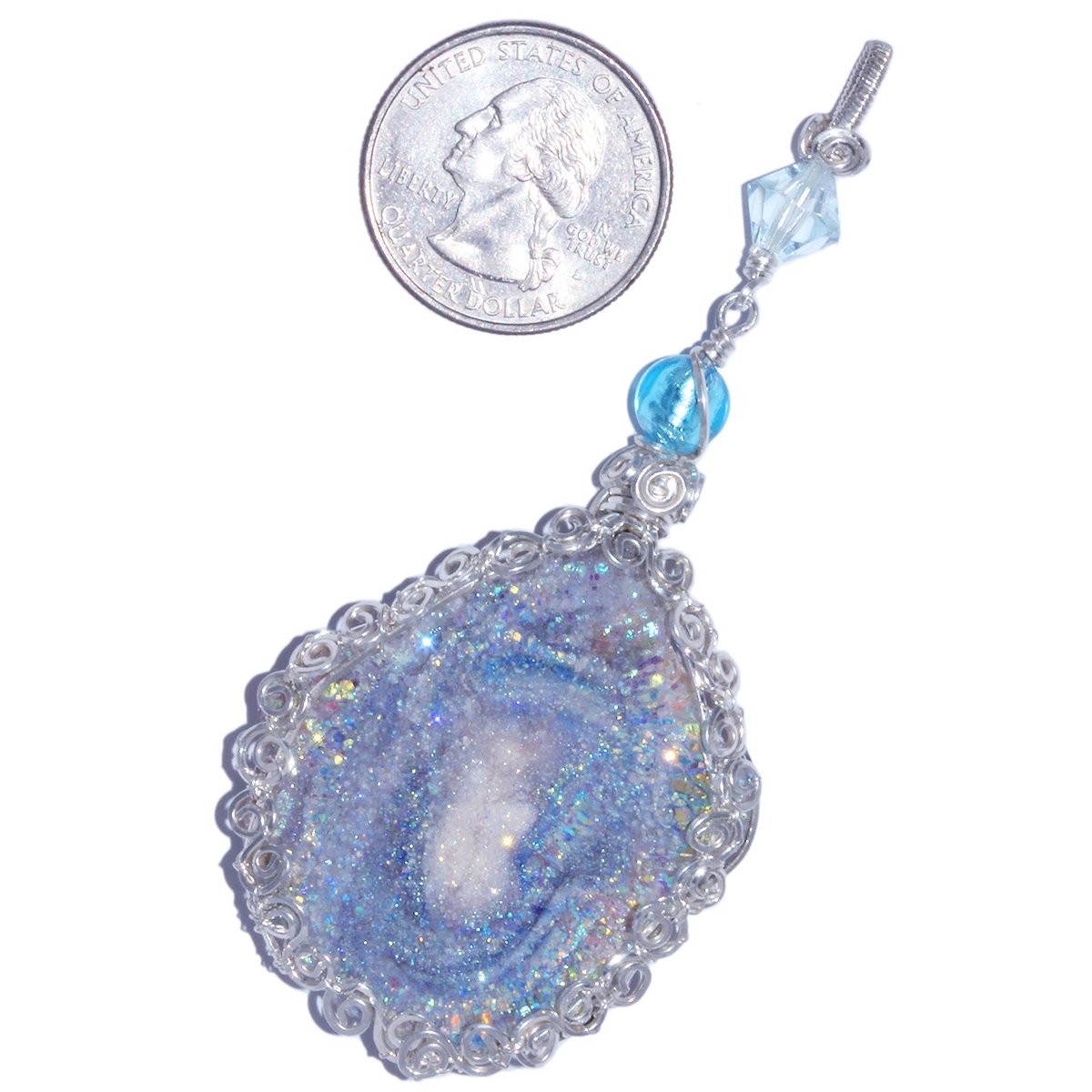 Fairy Aura Chalcedony Rosette Artisan Pendant 