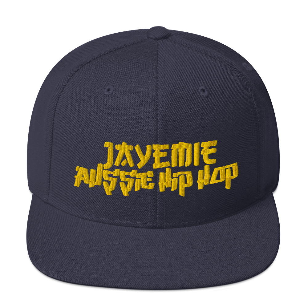 Image of JayeMiE Aussie Hip Hop Caps (Navy Blue with Golden Yellow Embroidery)