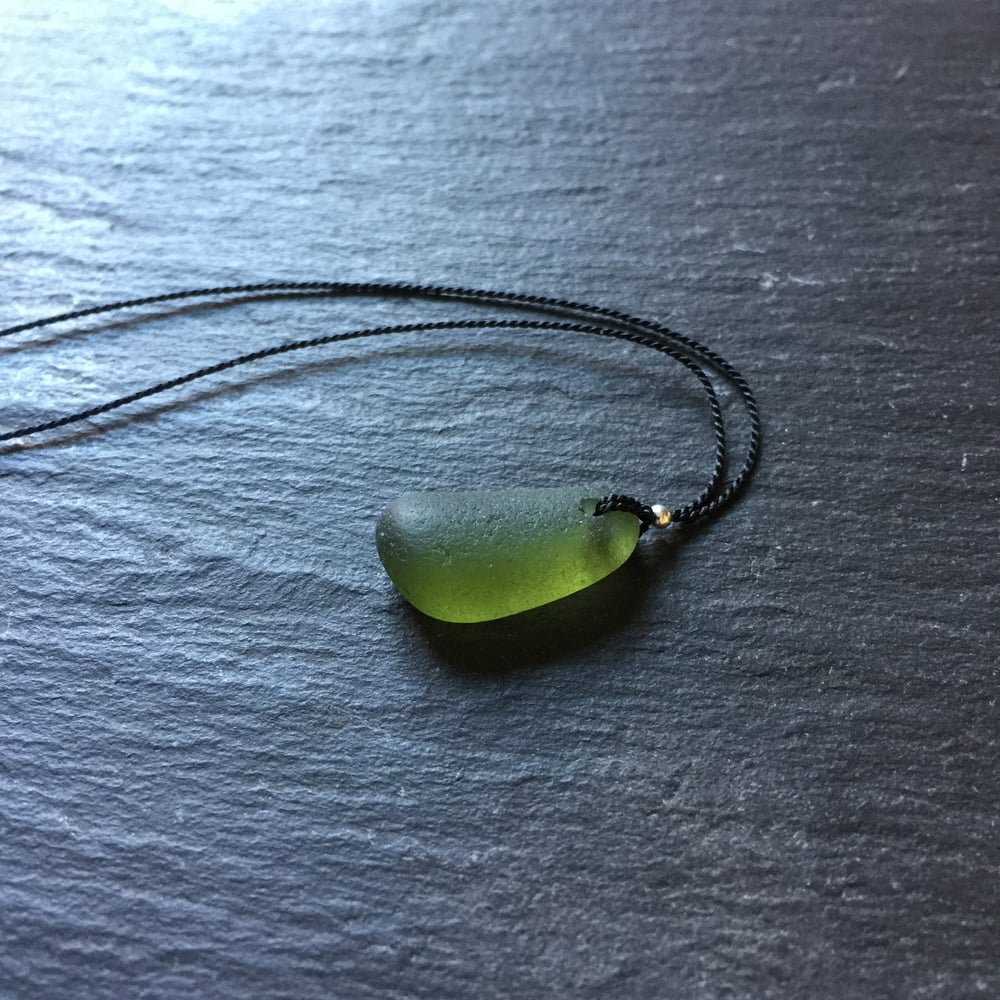 Image of Olive green sea glass necklace