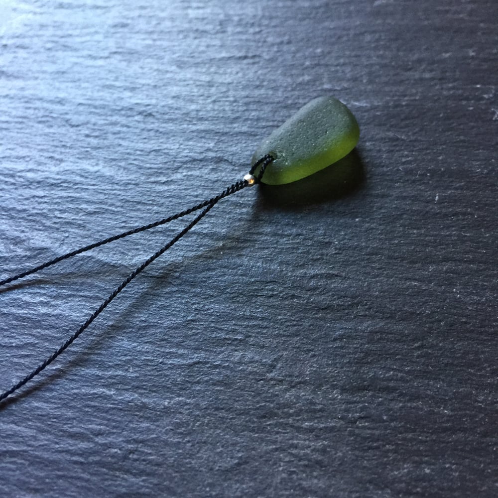 Image of Olive green sea glass necklace