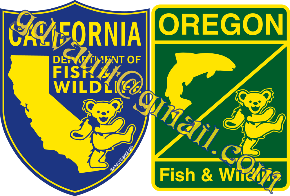 Image of Colorado, Califorinia or Oregon Fish & Wildlife Deadhead Sticker