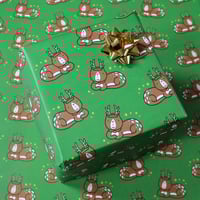 Image 3 of Reindeer Cat Luxury wrapping paper - funny gift wrap - xmas cat - a2 gift wrap sheets