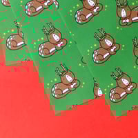 Image 4 of Reindeer Cat Luxury wrapping paper - funny gift wrap - xmas cat - a2 gift wrap sheets