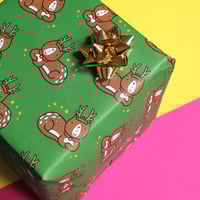 Image 5 of Reindeer Cat Luxury wrapping paper - funny gift wrap - xmas cat - a2 gift wrap sheets