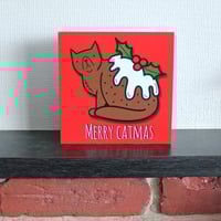 Image 4 of Christmas Pud-dy Cat, Funny Xmas Card - Christmas Pudding - Foodie Card - Cat Greetings Card
