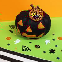 Image 4 of Pumpkin and black cat, enamel pin - halloween pin - witchy pin - black cat - lapel pin badge