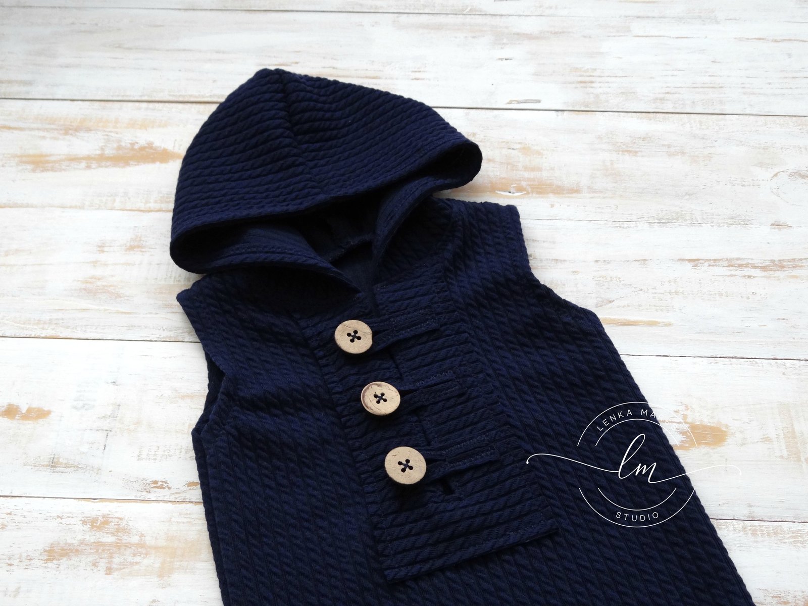 white and navy romper