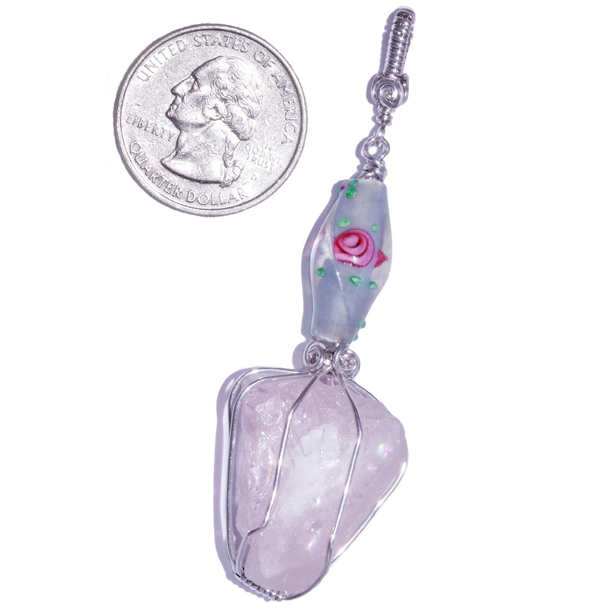 Chunky Morganite Crystal Handmade Pendant 