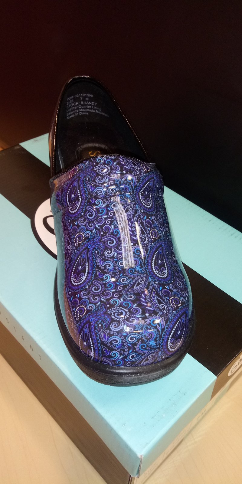 paisley clogs