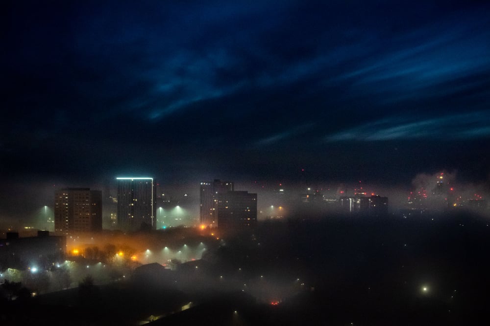 Image of SALFORD, TOWARDS MANCHESTER, EARLY DAWN