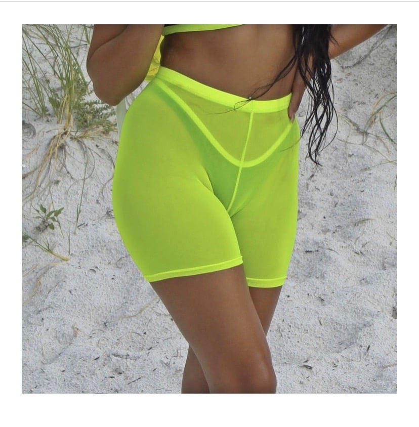 neon green swimsuit cover up