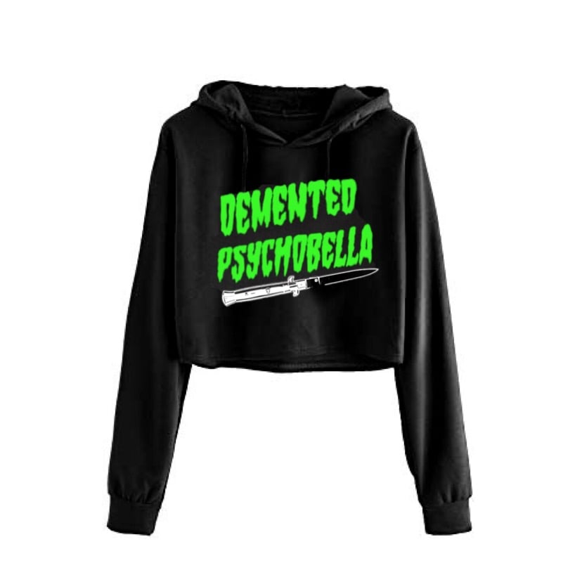 Demented Psychobella Cropped Hoodie 