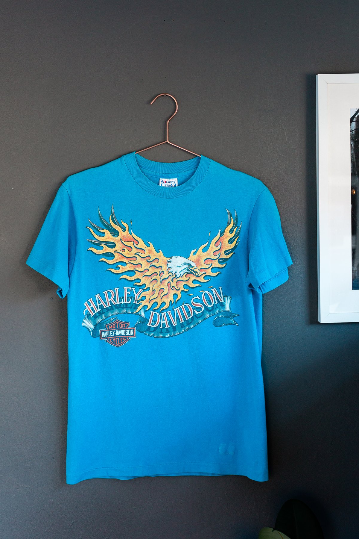 Image of 1989 Harley Davidson Firey Eagle Shirt
