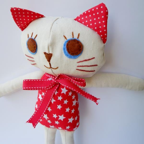 Image of Kitty Cat Handmade Cloth Doll-Twinkle