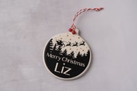 Image 1 of Personalised 'Merry Christmas' Ceramic Bauble
