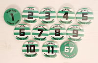 Celtic FC Lisbon Lions retro badge set.
