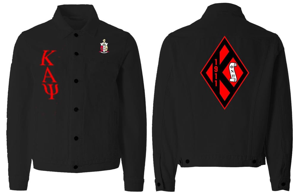 Image of Black Jean Jacket KAPSI FRONT DIAMOND BACK