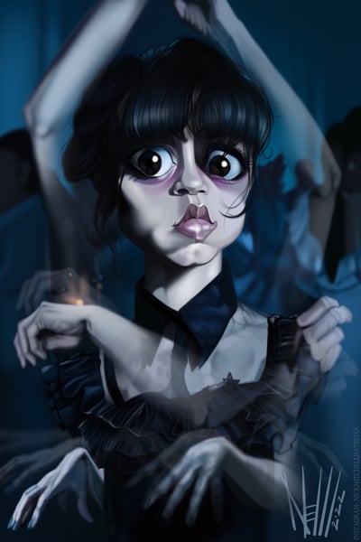 Image of Friday Addams 12”x18” print