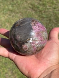 Image 9 of Pink Tourmaline & Smoky Quartz Sphere | #2968