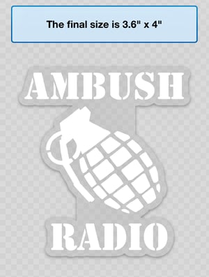 Image of Ambush Radio Heavyweight Weatherproof Vinyl Decal